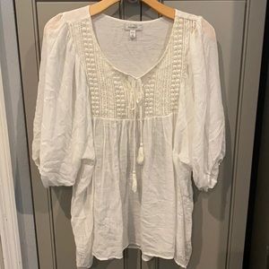 New w/o tags dress barn white gauze top size 3x